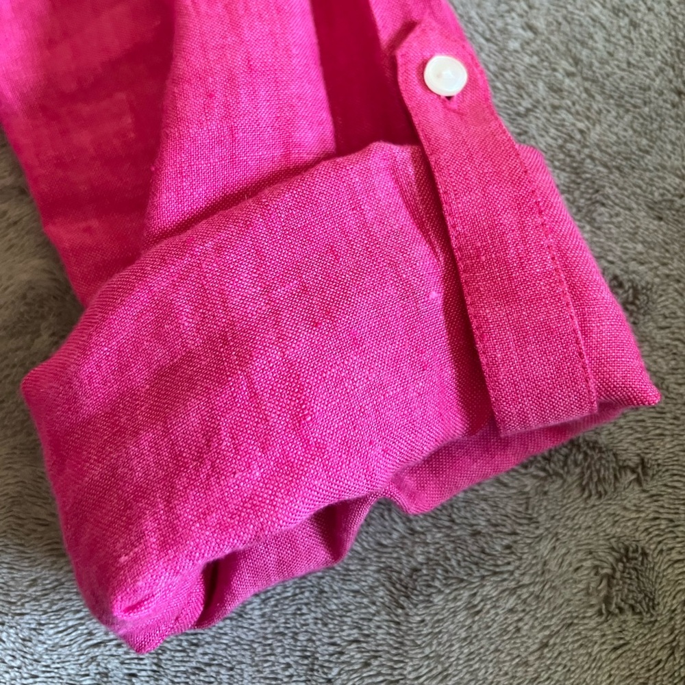 Barbie Pink Linen 3/4 sleeve top